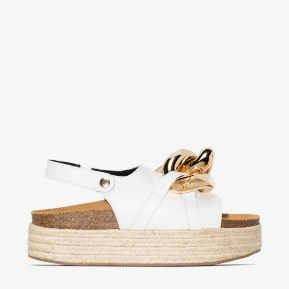 JW platform leather sandals